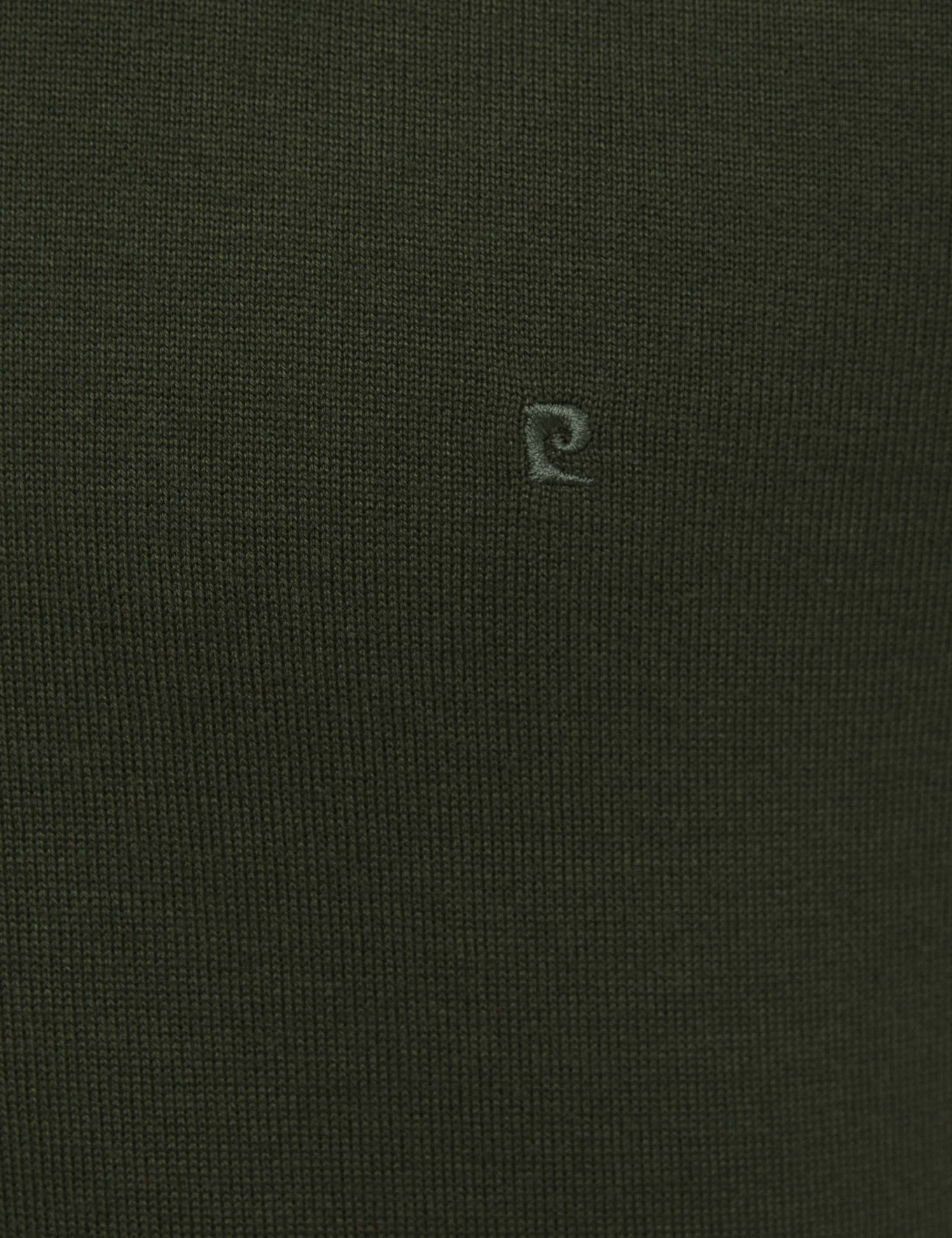 Koyu Yeşil Slim Fit Bisiklet Yaka Basic Triko Kazak - Image 6