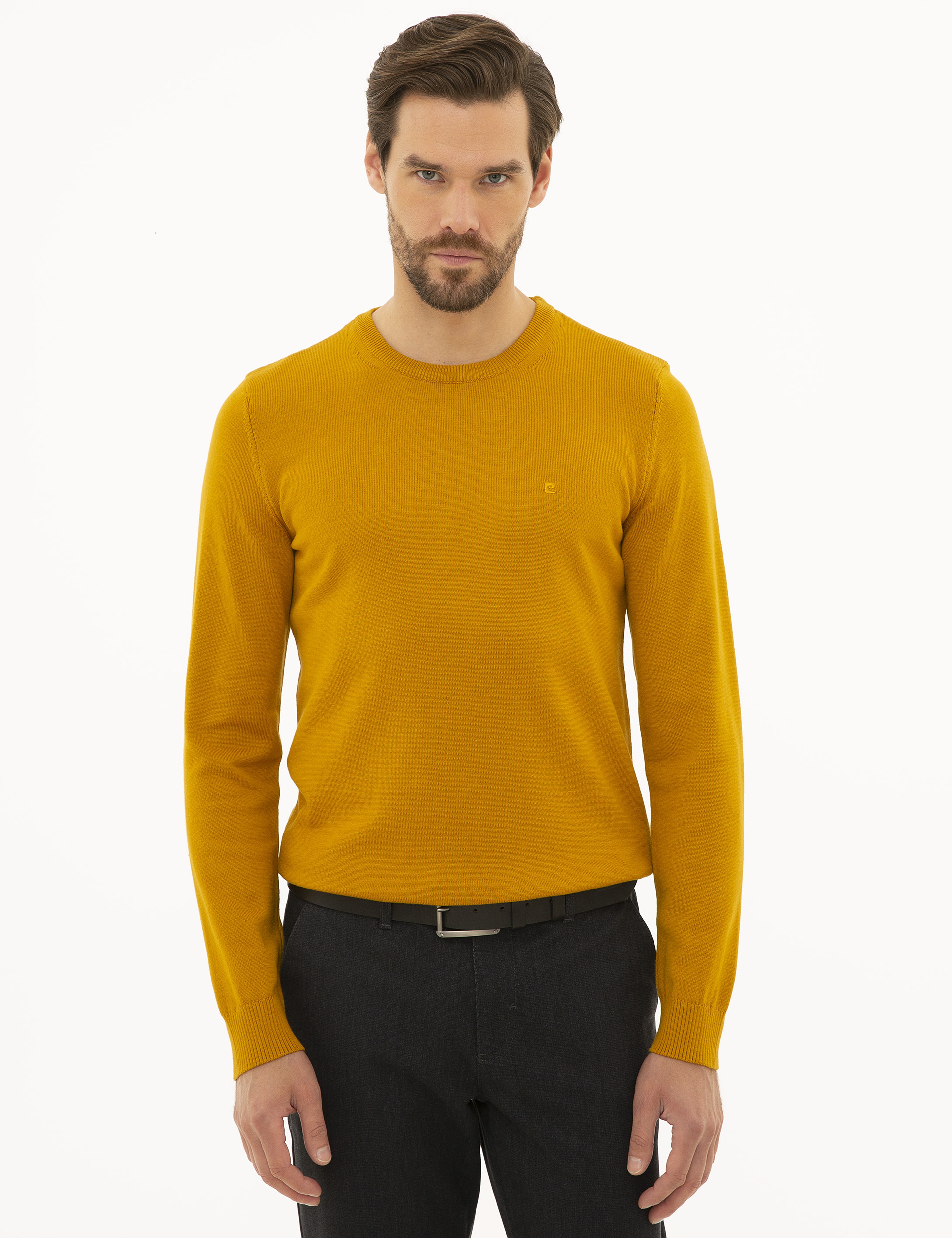 Safran Slim Fit Bisiklet Yaka Basic Triko Kazak - Image 2