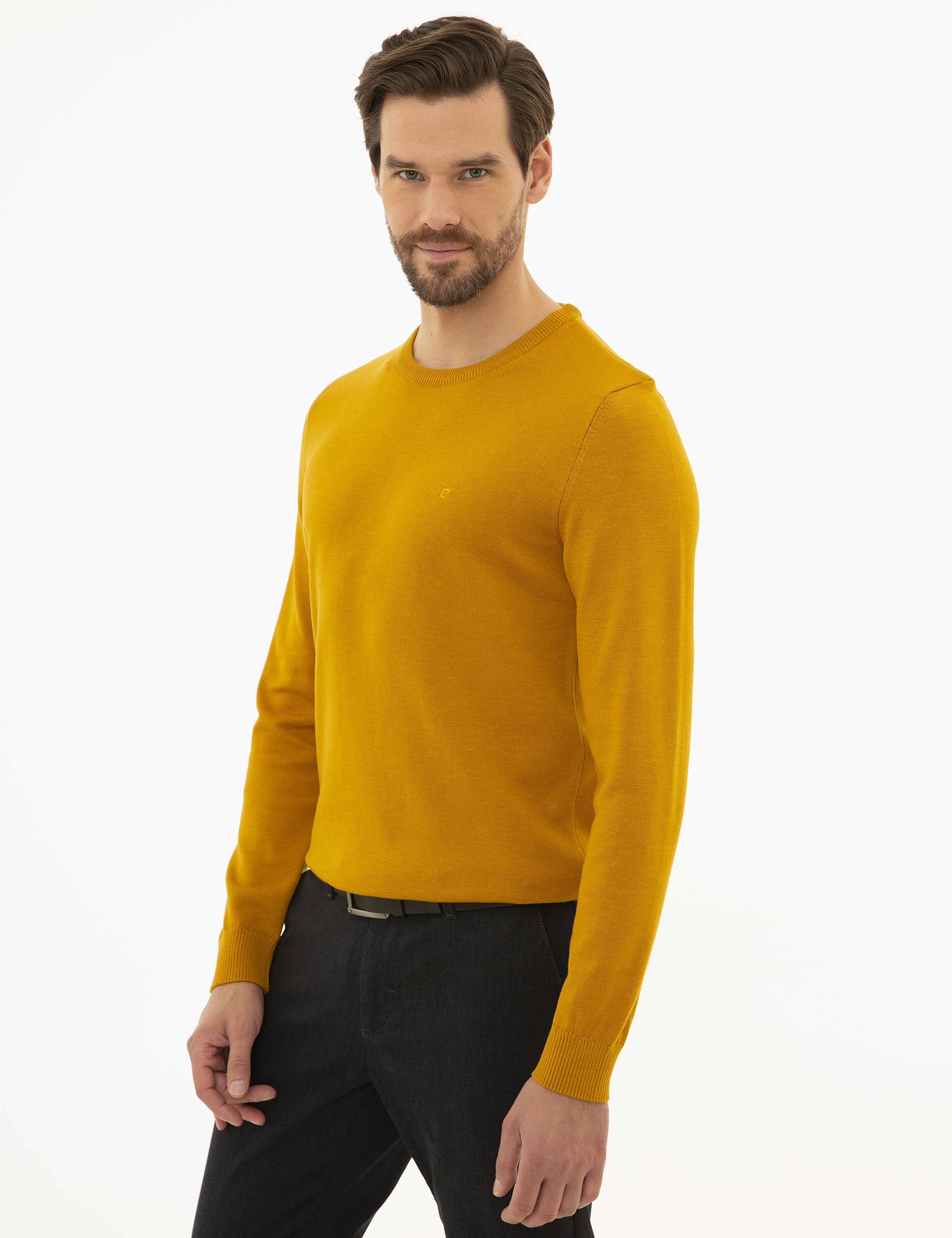 Safran Slim Fit Bisiklet Yaka Basic Triko Kazak - Image 3