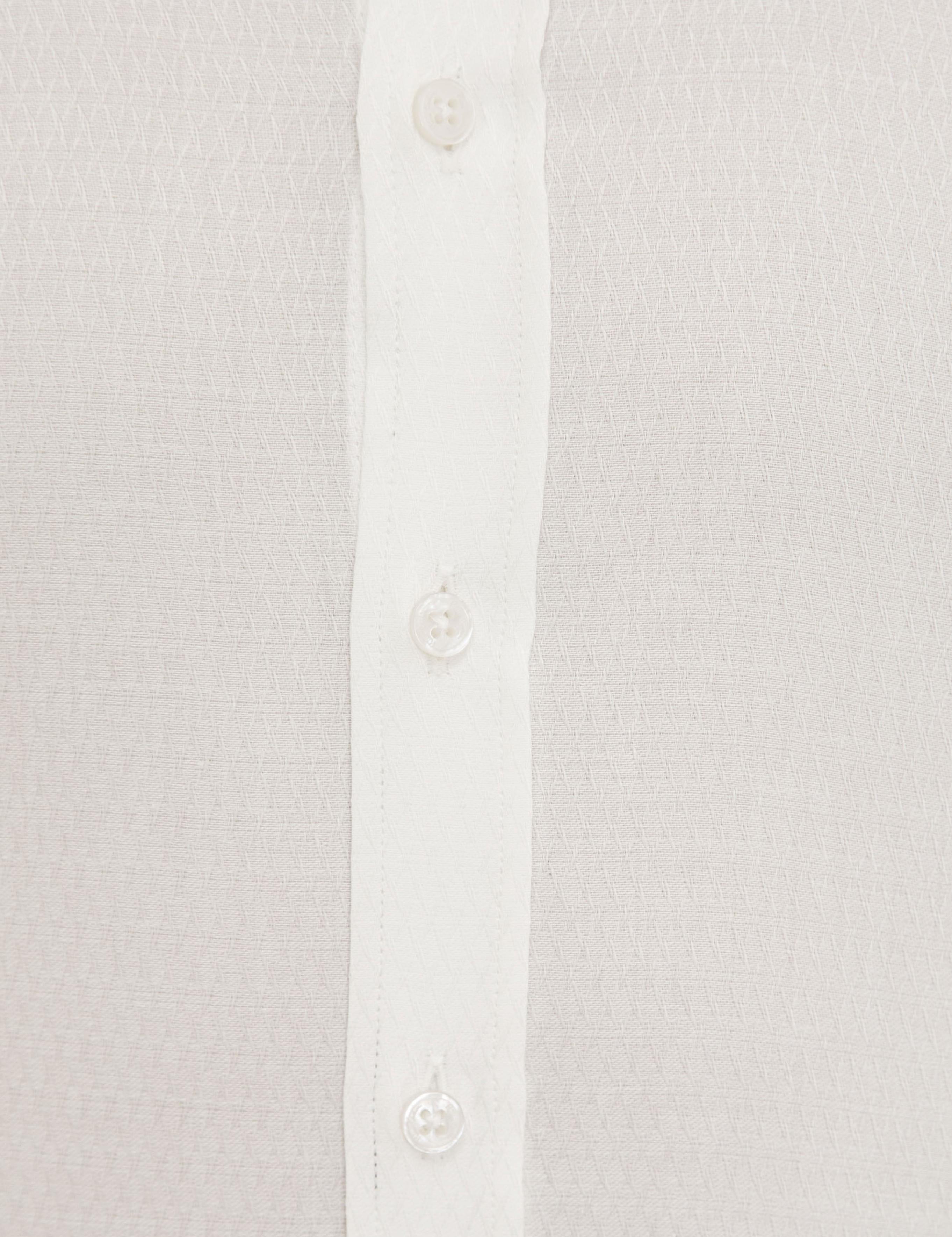 Beyaz Slim Fit Armürlü Gömlek