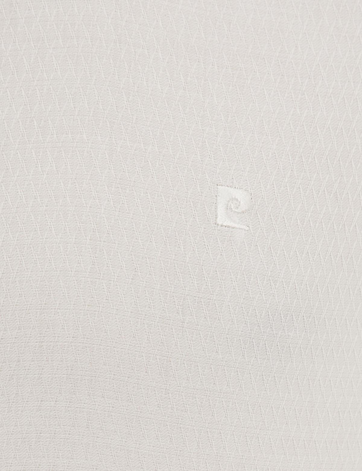 Beyaz Slim Fit Armürlü Gömlek - 50229531006