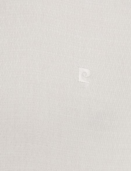 Beyaz Slim Fit Armürlü Gömlek - 50229531006