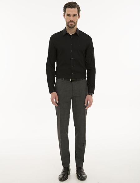 Siyah Slim Fit Uzun Kollu Gömlek - 50229531024