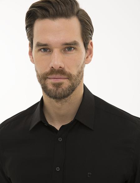 Siyah Slim Fit Uzun Kollu Gömlek - 50229531024