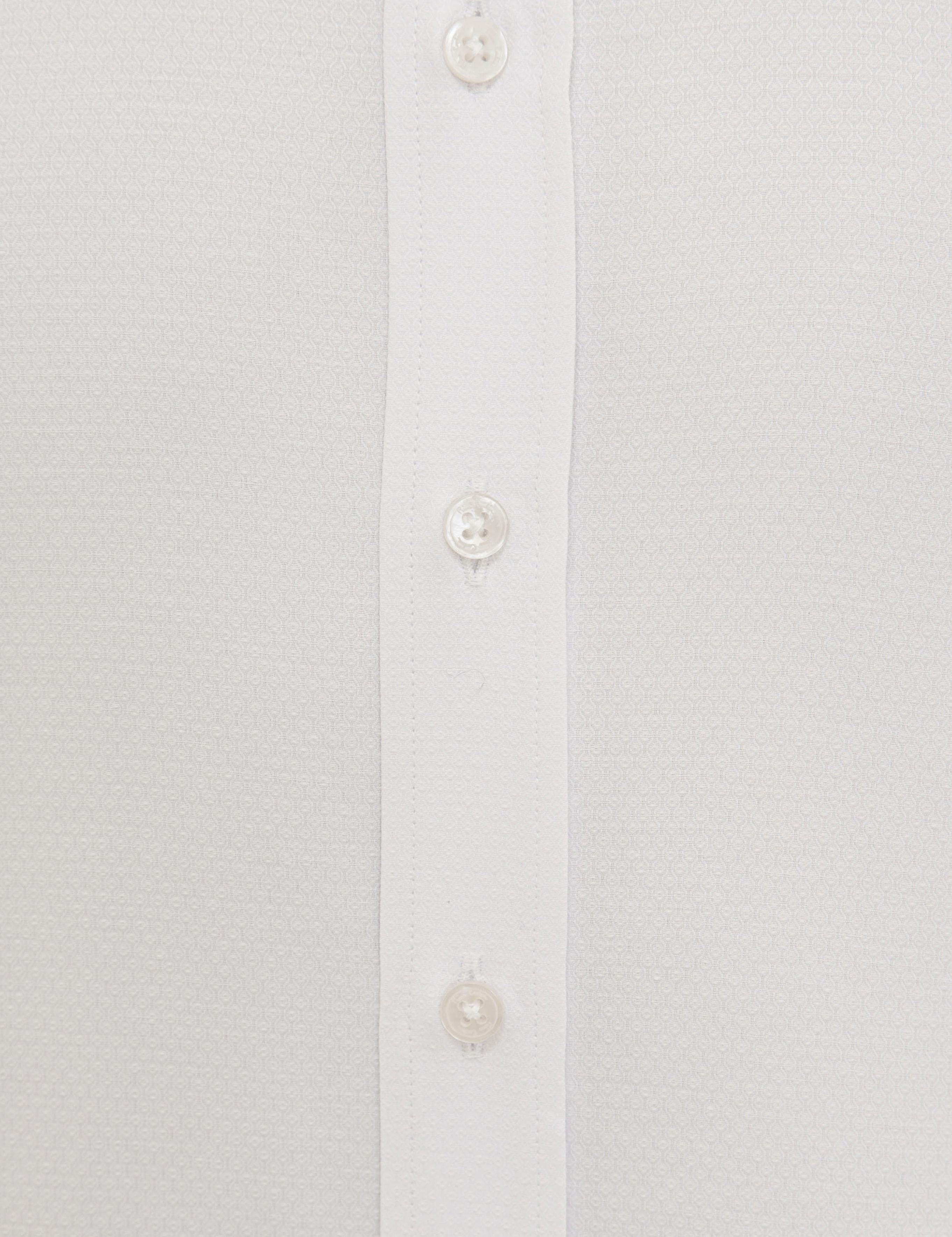 Beyaz Slim Fit Armürlü Gömlek