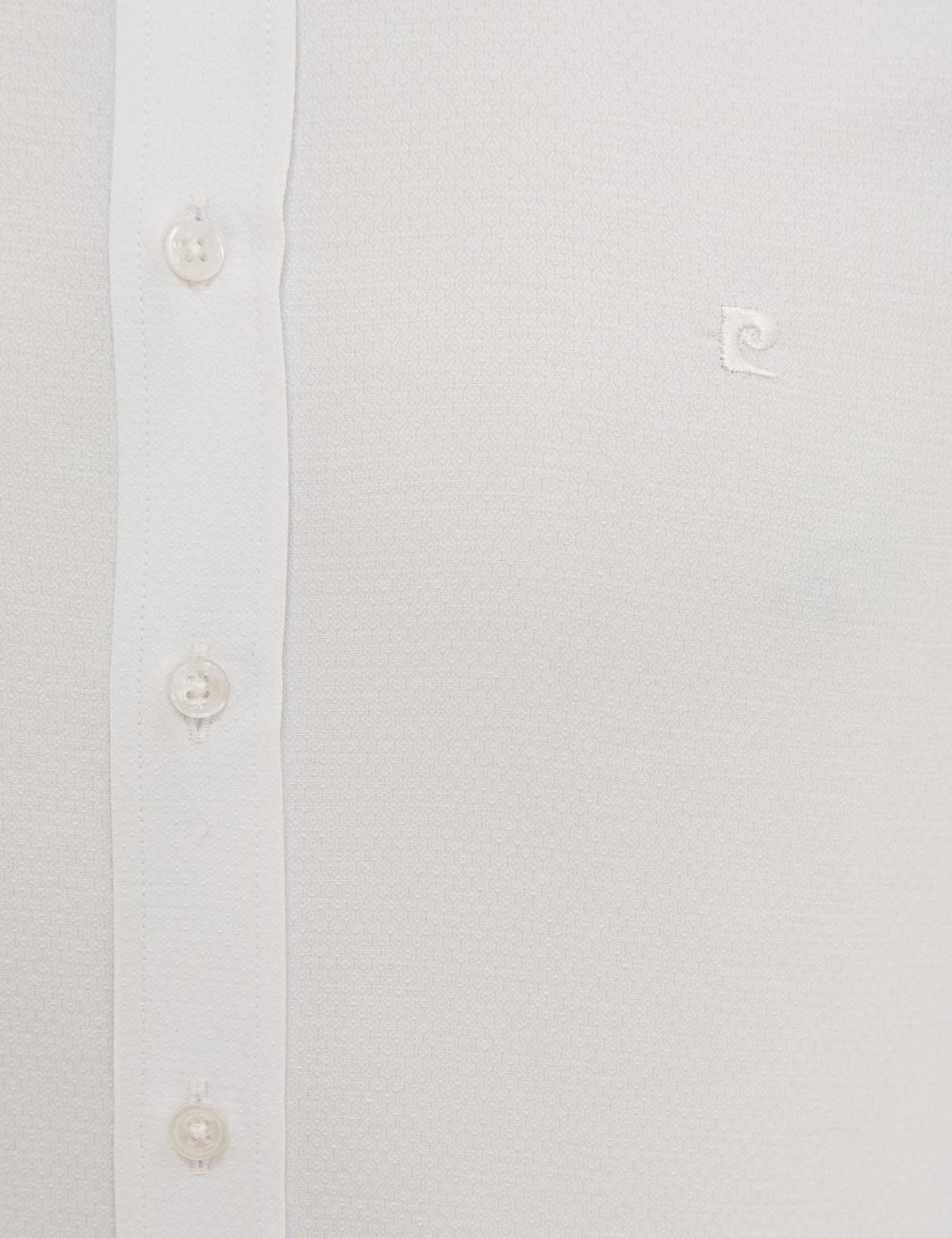 Beyaz Slim Fit Armürlü Gömlek - 50230425006