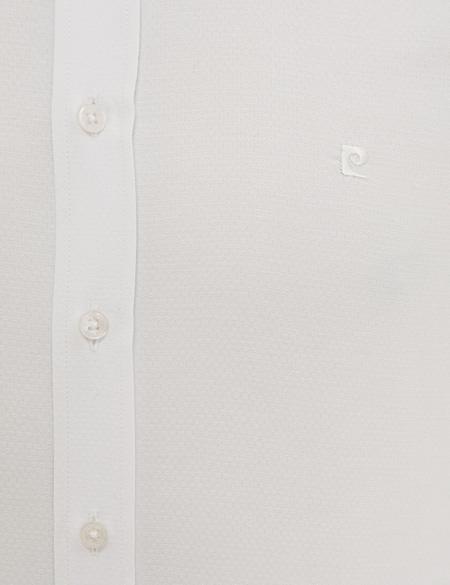 Beyaz Slim Fit Armürlü Gömlek - 50230425006