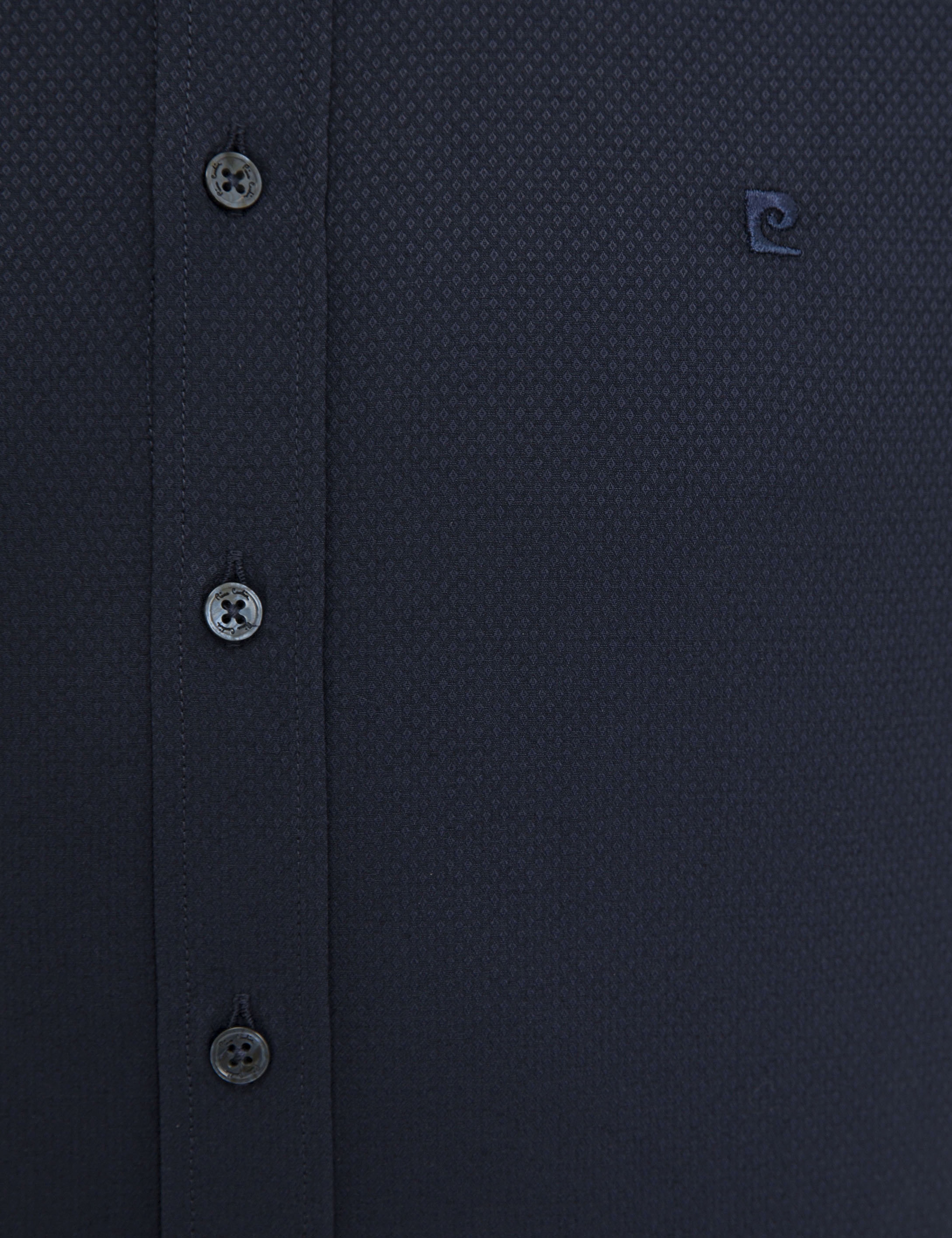 Lacivert Slim Fit Uzun Kollu Gömlek