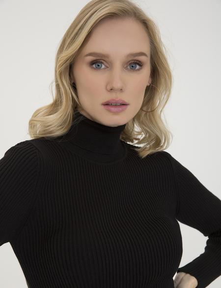 Siyah Slim Fit Kazak - 50197415021