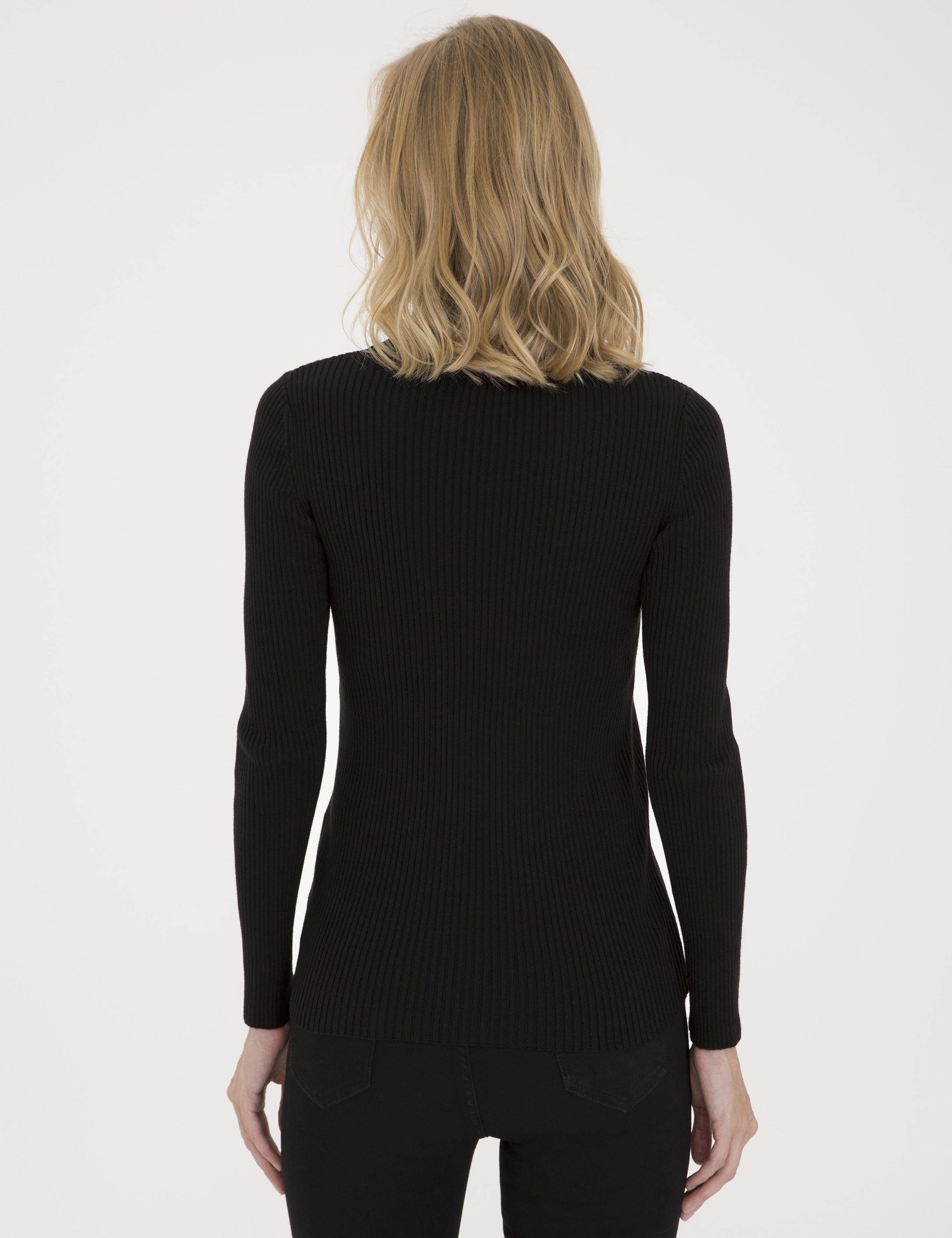 Siyah Slim Fit Kazak