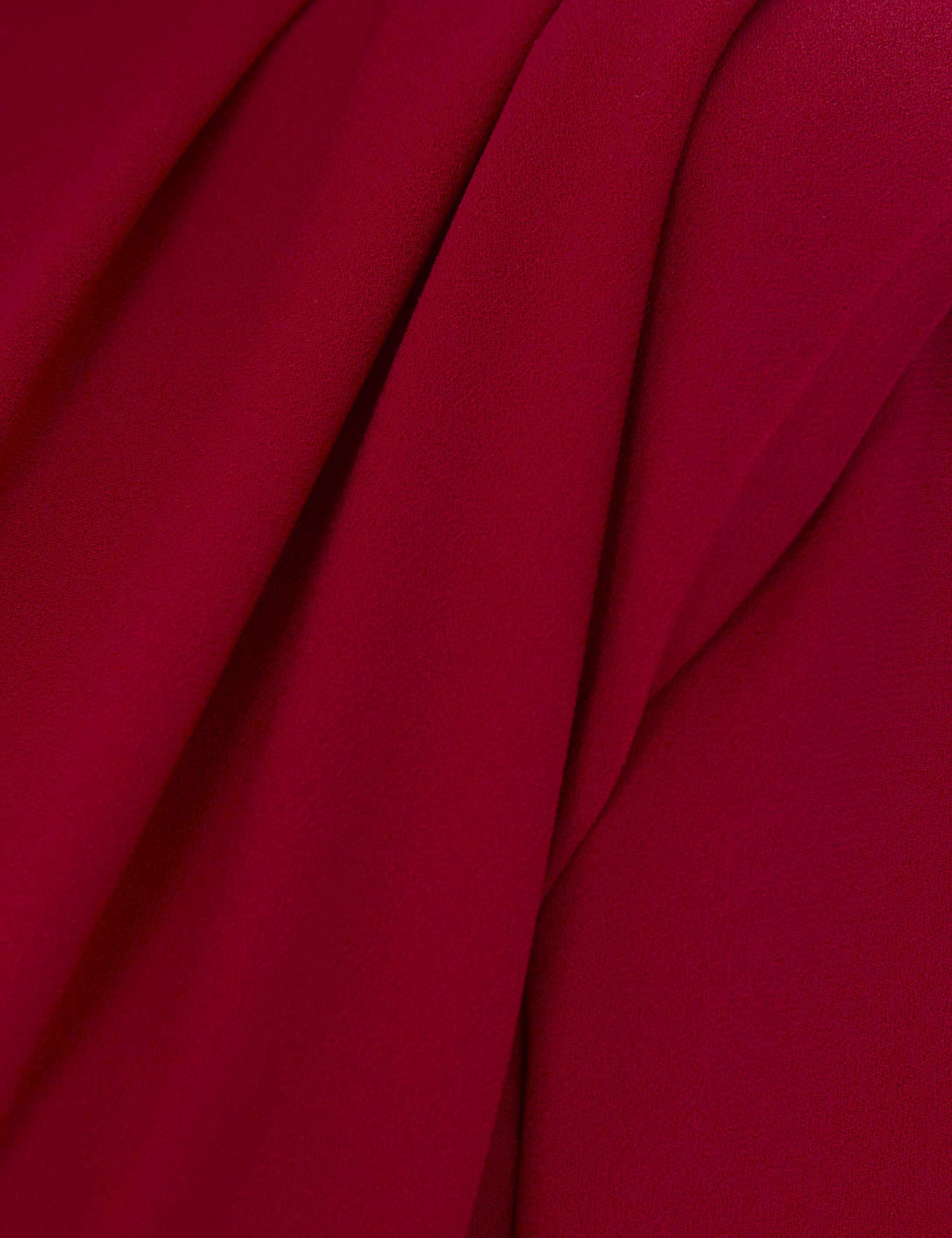 Bordo Comfort Fit Dokuma Elbise - Image 5