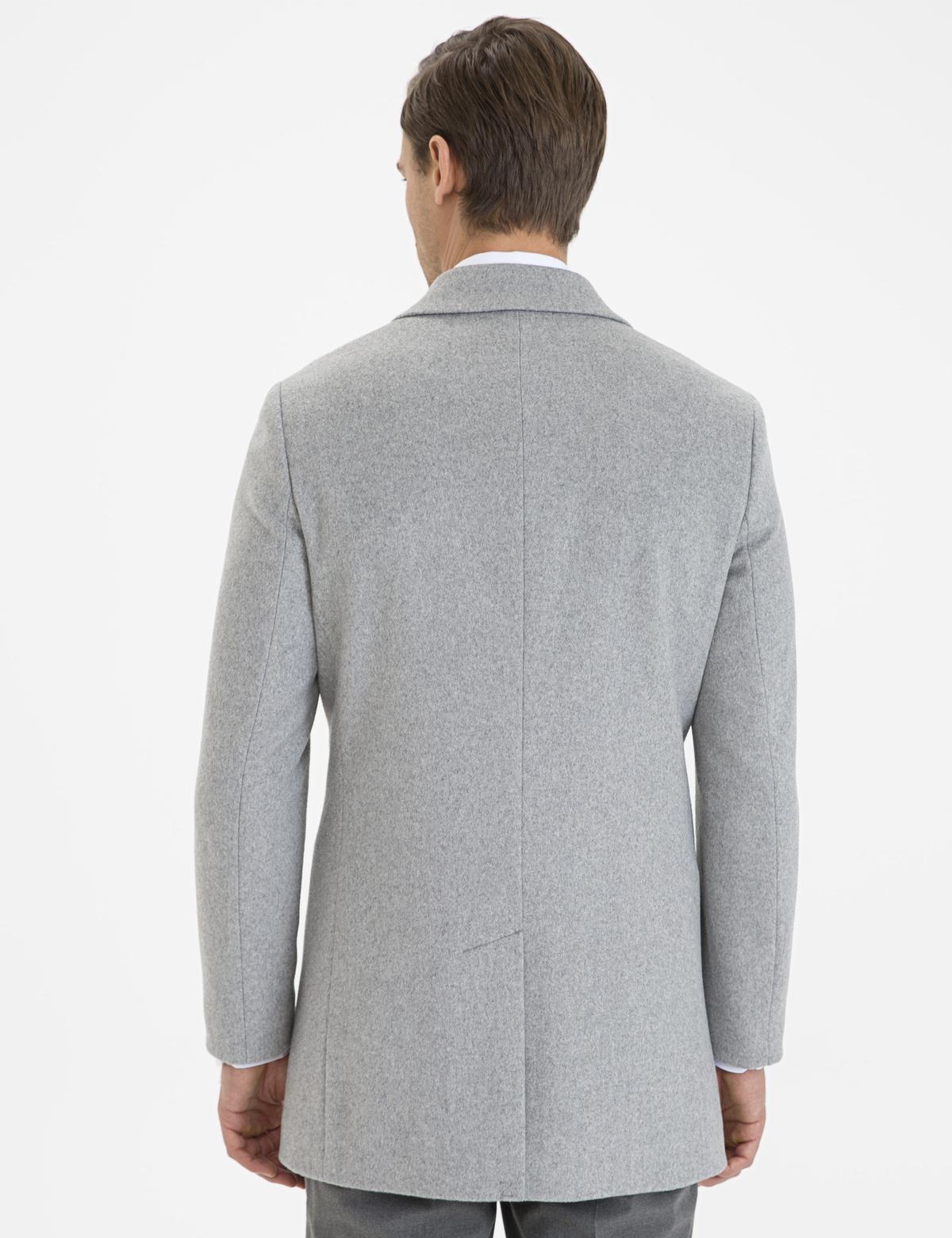 Açık Gri Ex. Slim Fit Kaşe Kaban - 50230243005