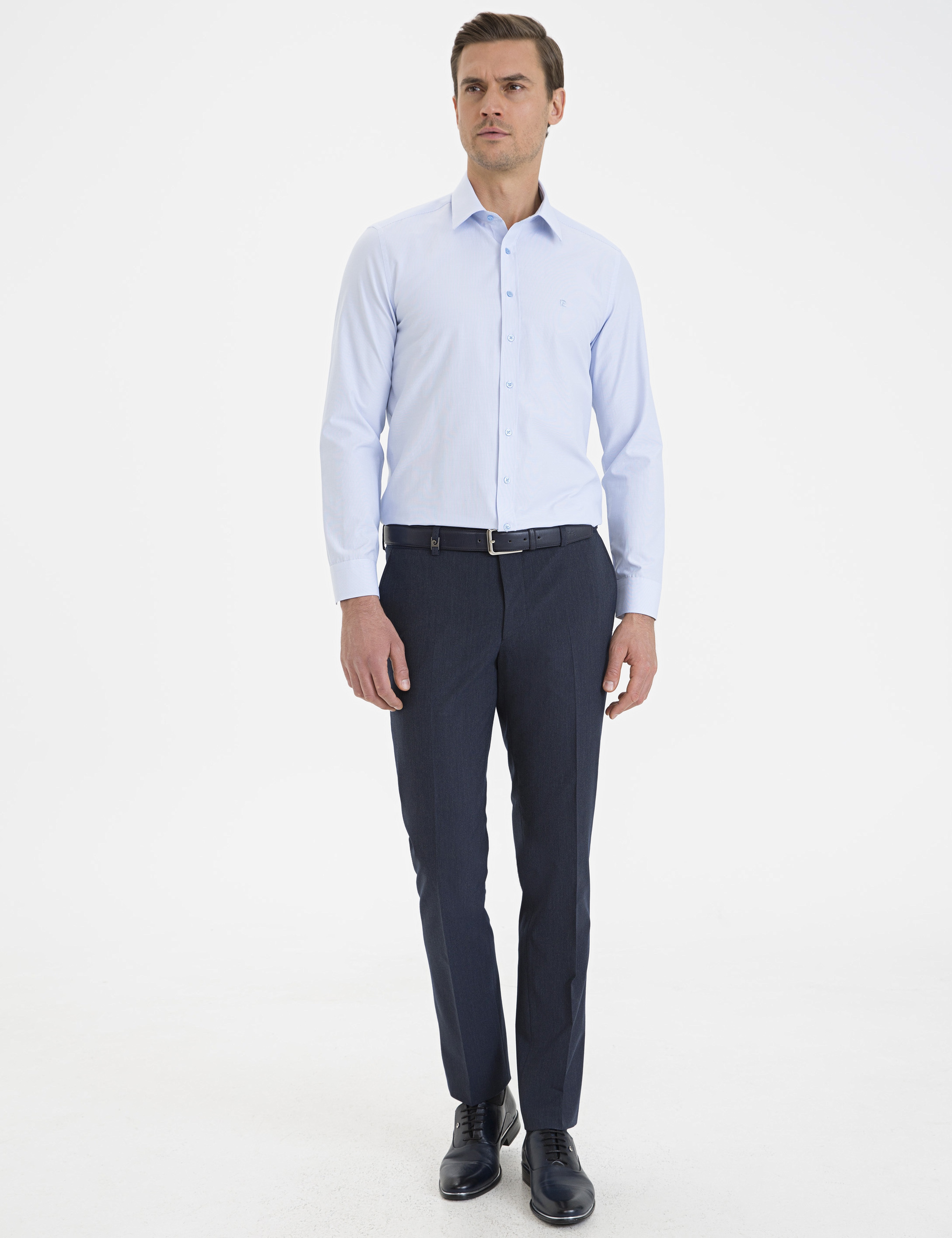Mavi Slim Fit Uzun Kollu Gömlek - Image 4