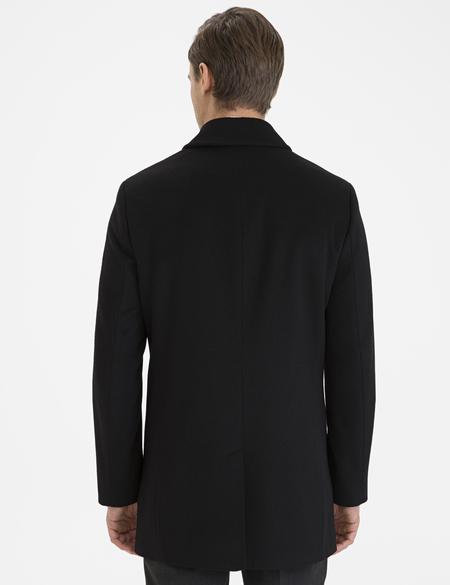 Siyah Slim Fit Kaban Kaşe - 50230235039