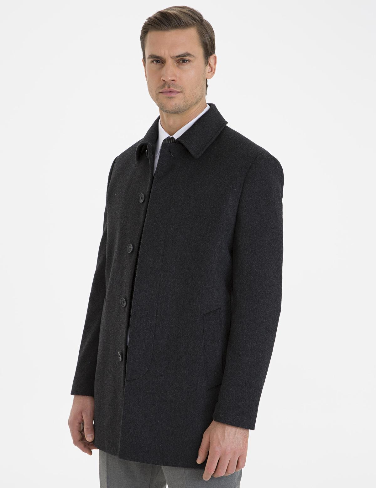 Antrasit Slim Fit Kaban Kaşe - 50230235017