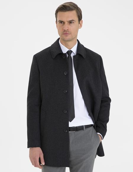 Antrasit Slim Fit Kaban Kaşe - 50230235017