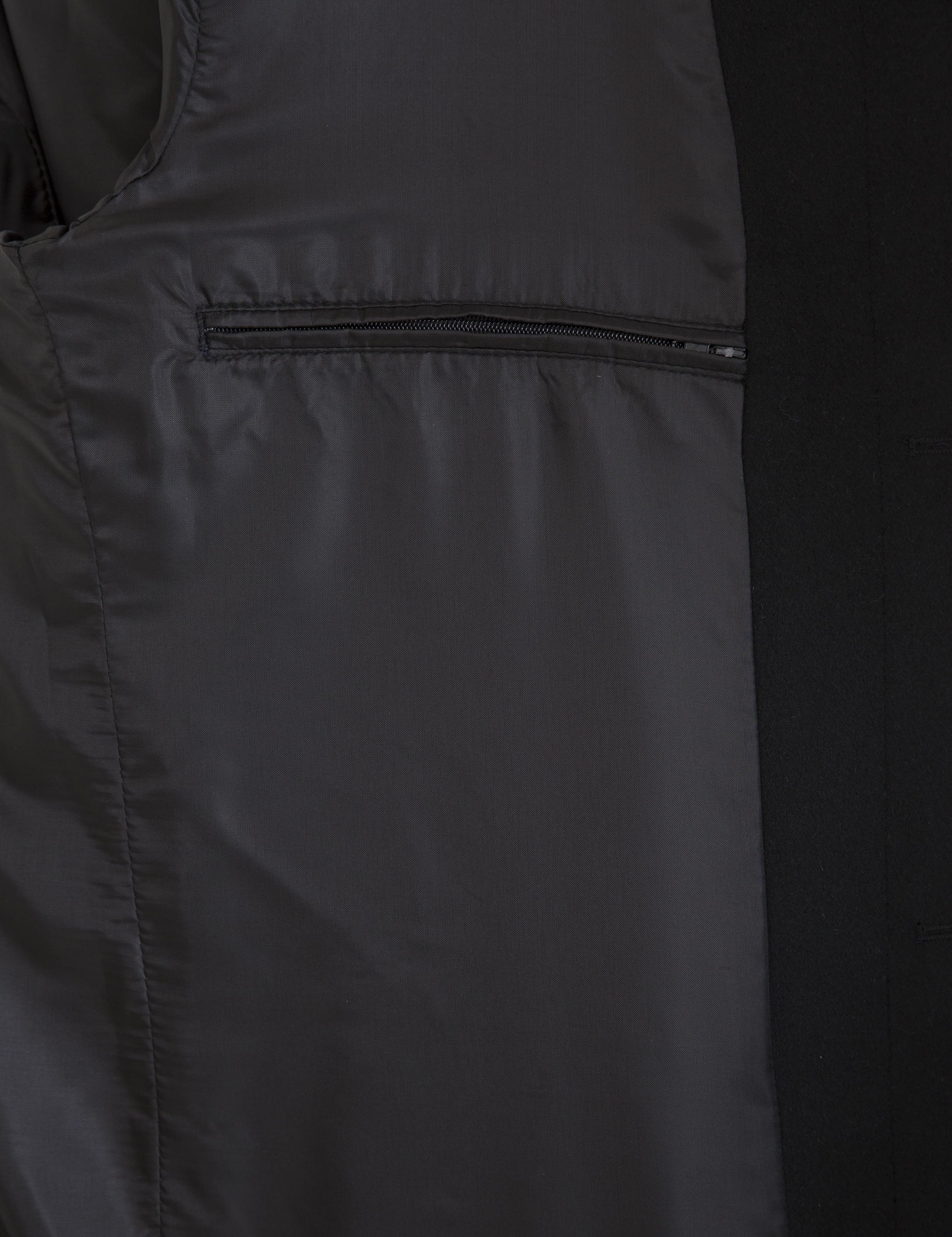 Siyah Slim Fit Kaban Kaşe