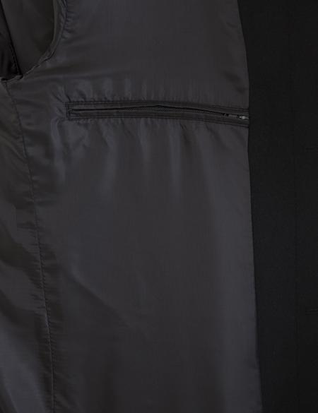 Siyah Slim Fit Kaban Kaşe - 50230235039