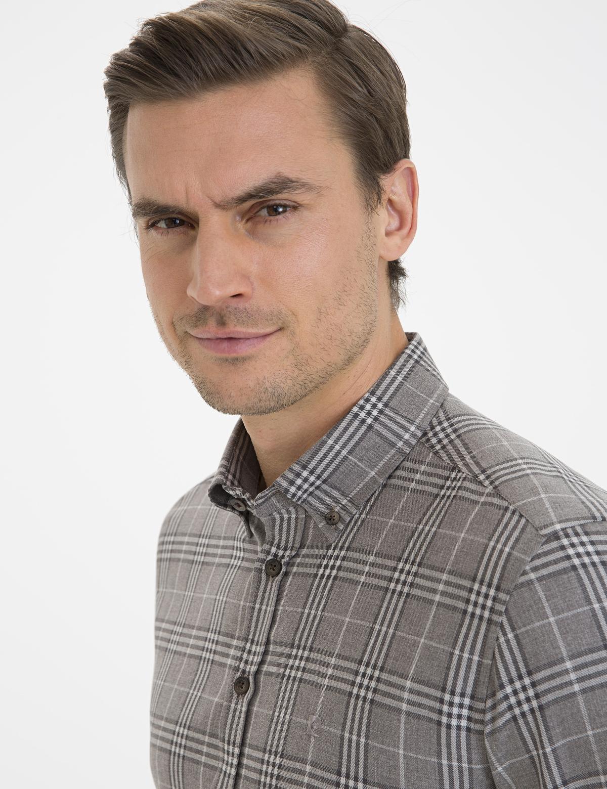 Kahverengi Slim Fit Gömlek - 50233499006