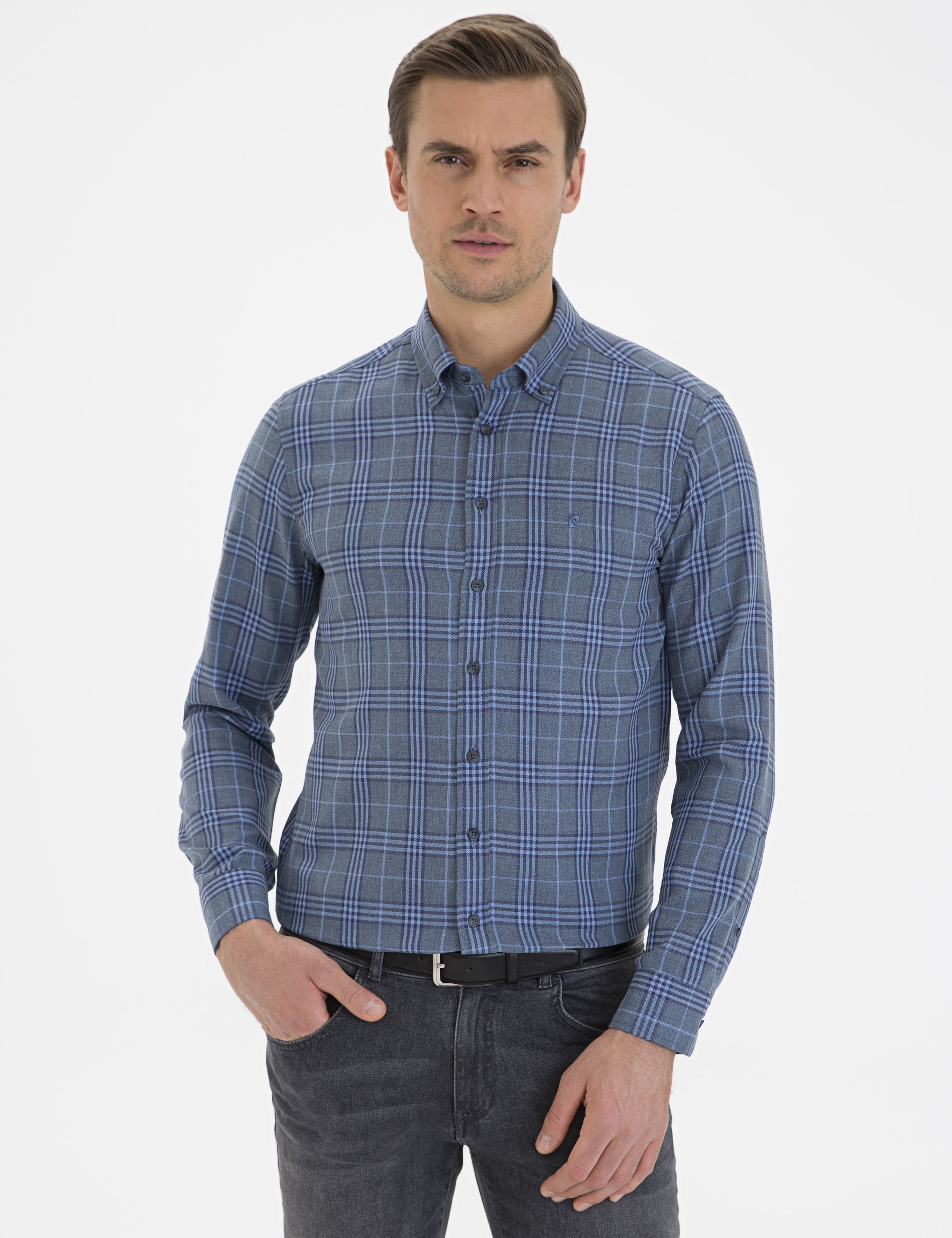 Lacivert Slim Fit Gömlek - Image 1