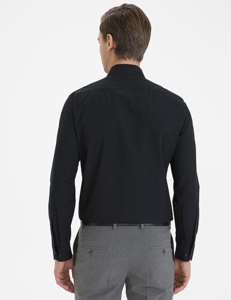 Siyah Slim Fit Basic Gömlek - 50233545029