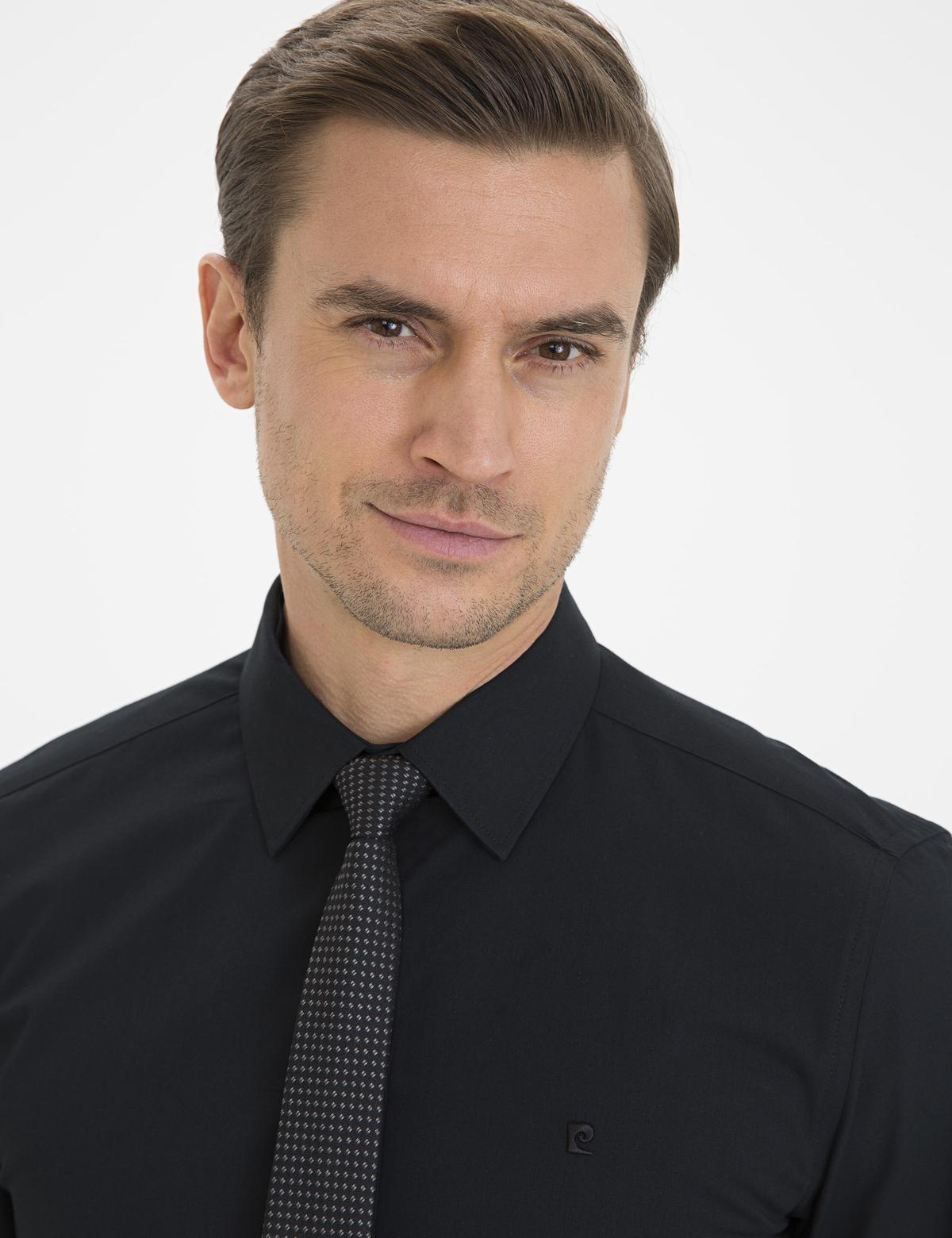 Siyah Slim Fit Basic Gömlek - 50233545029