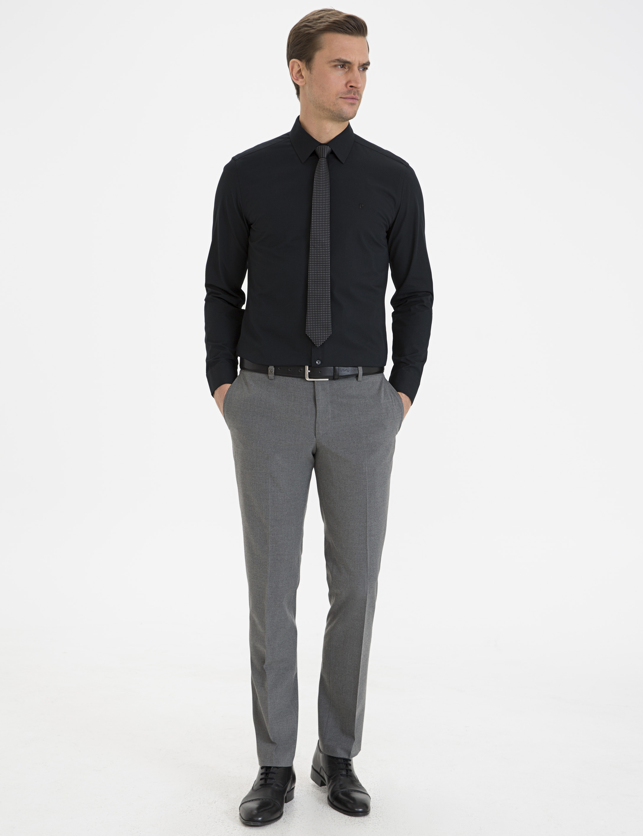Siyah Slim Fit Basic Gömlek