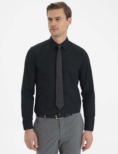 Siyah Slim Fit Basic Gömlek - 50233545029
