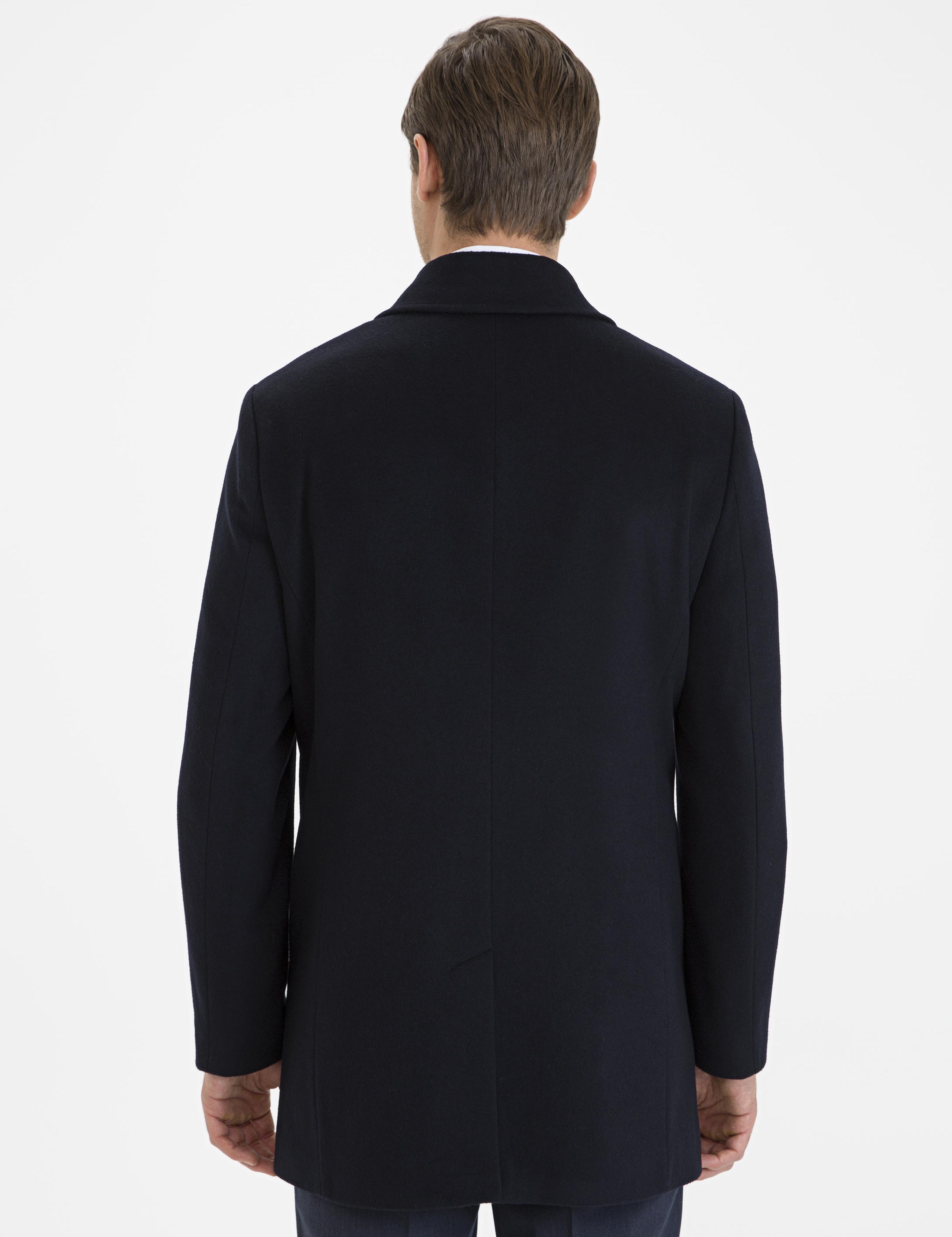 Lacivert Slim Fit Kaban Kaşe