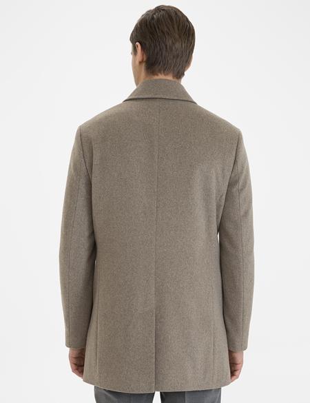 Açık Kahverengi Slim Fit Kaşe Kaban - 50230235007