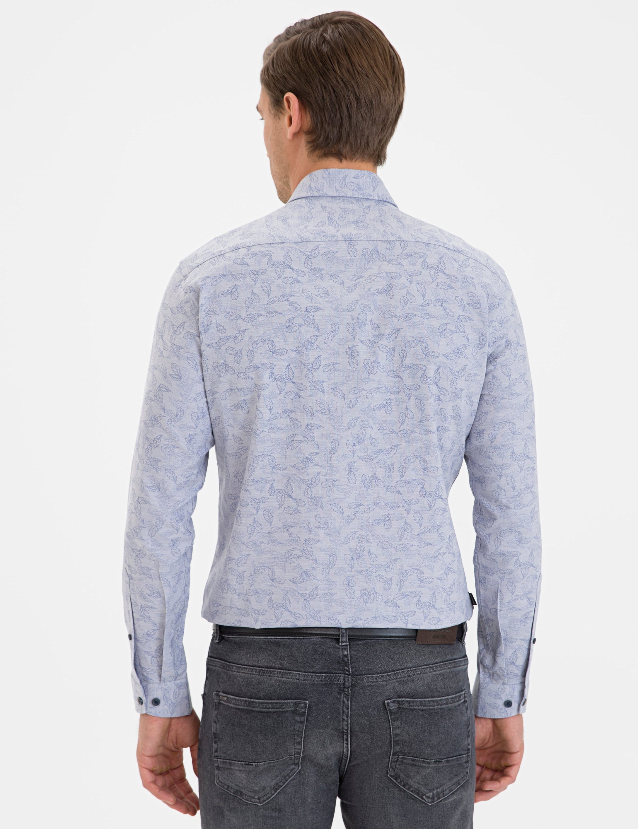 Lacivert Slim Fit Uzun Kollu Gömlek