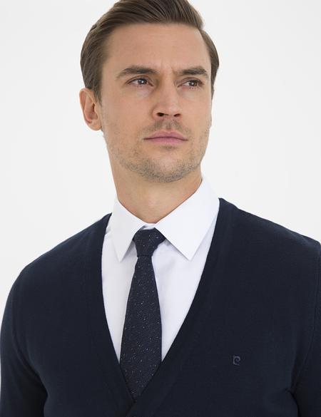 Lacivert Slim Fit Basic Triko Hırka - 50228337049