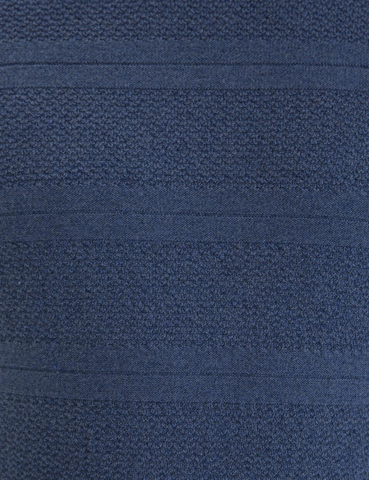 İndigo Melanj Slim Fit Balıkçı Yaka Triko Kazak - 50233728018