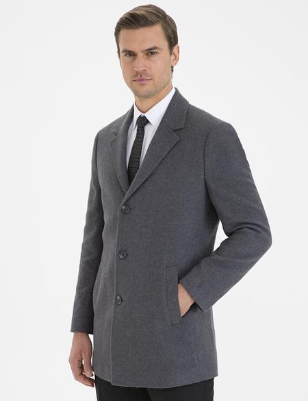 Antrasit Ekstra Slim Fit Kaban Kaşe - 50233850016