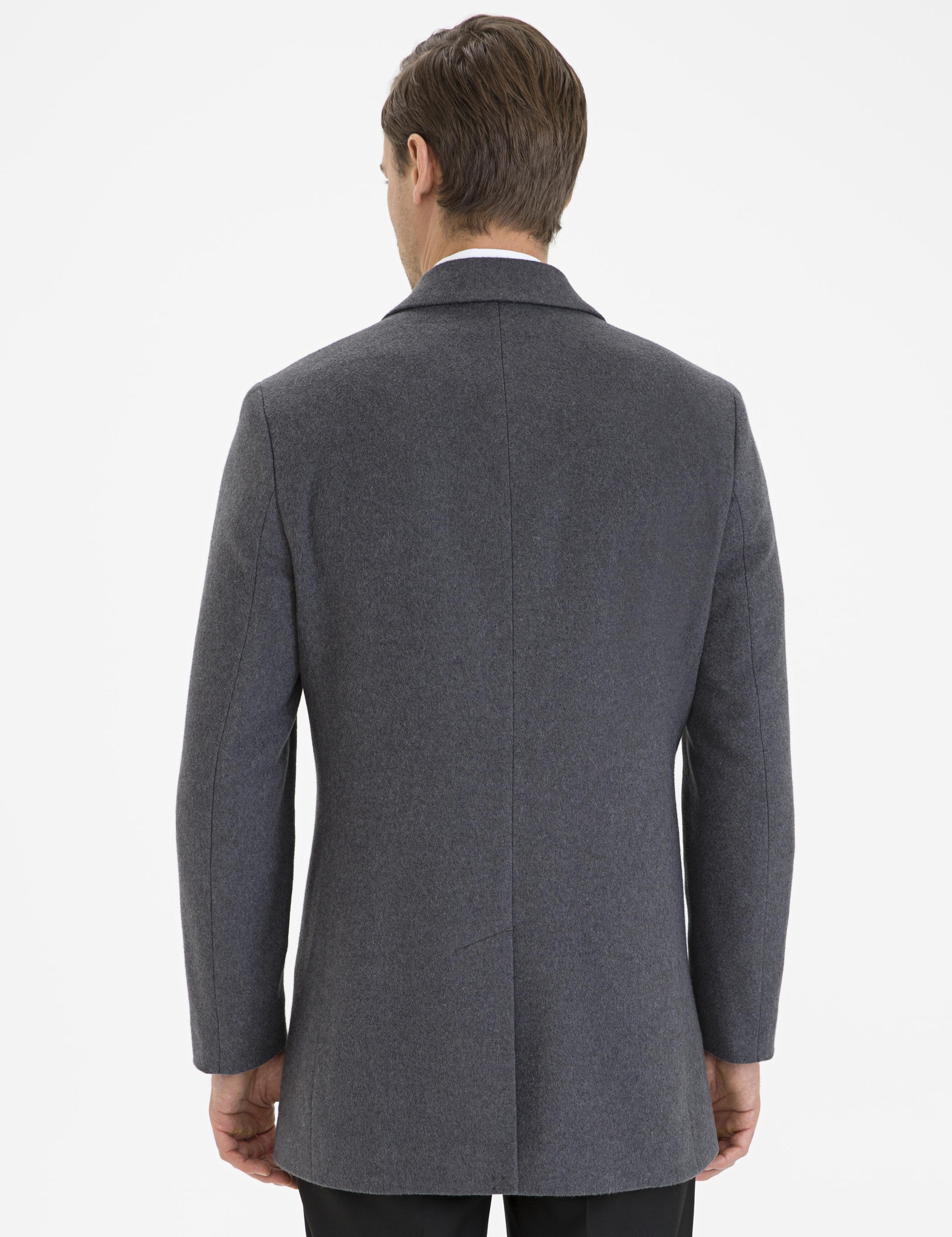 Antrasit Ekstra Slim Fit Kaban Kaşe