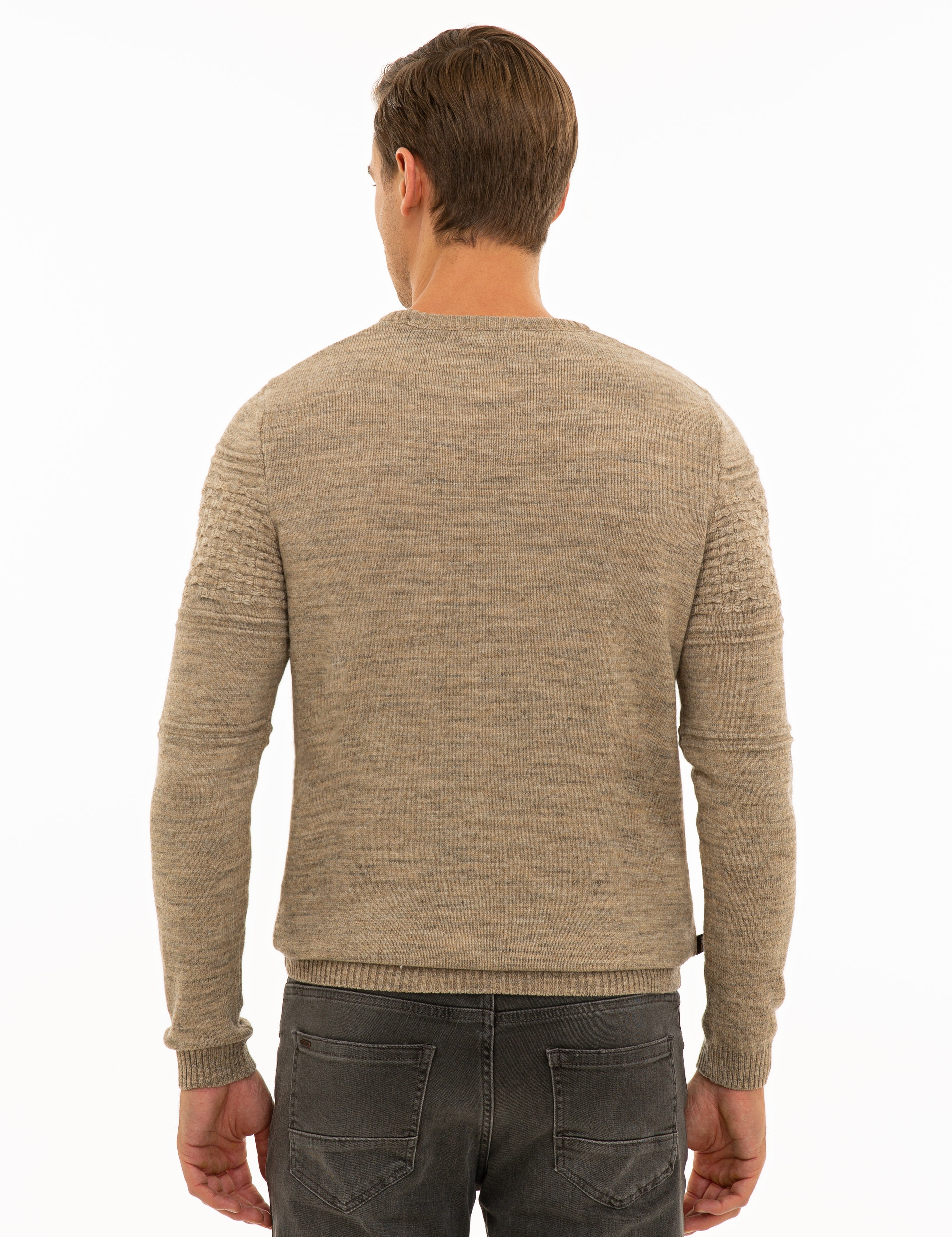 Bej Slim Fit Kazak - Image 4