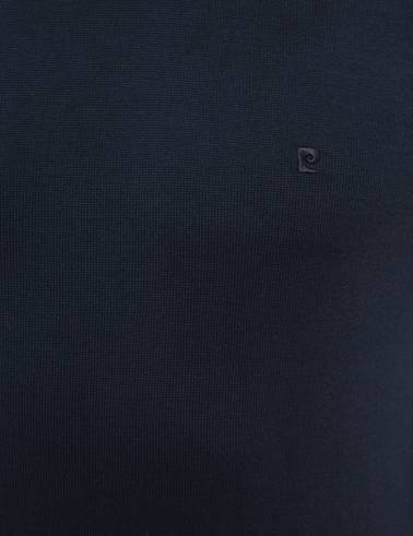 Lacivert Slim Fit Yarım Balıkçı Yaka Basic Triko Kazak