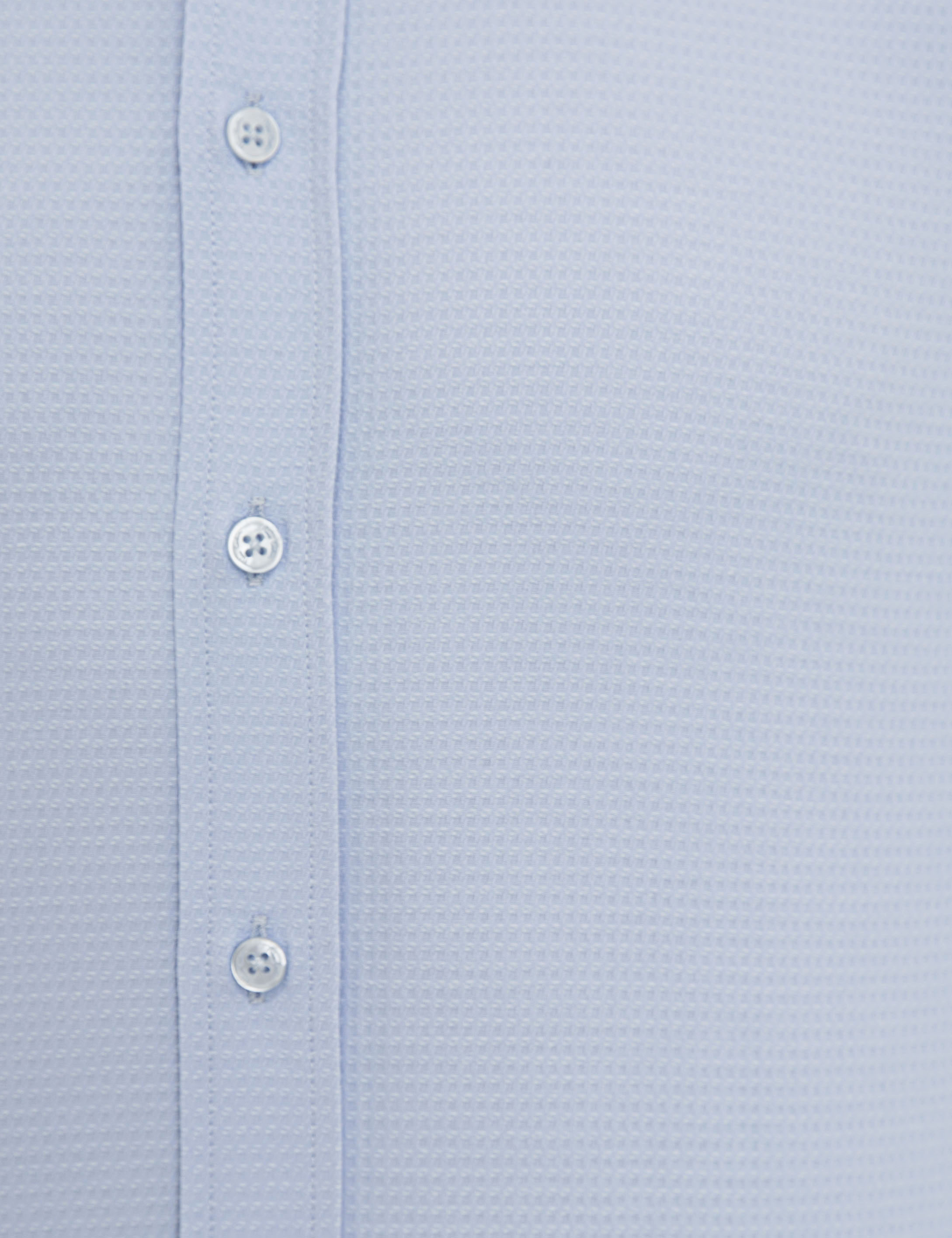Açık Mavi Slim Fit Uzun Kollu Gömlek - Image 5