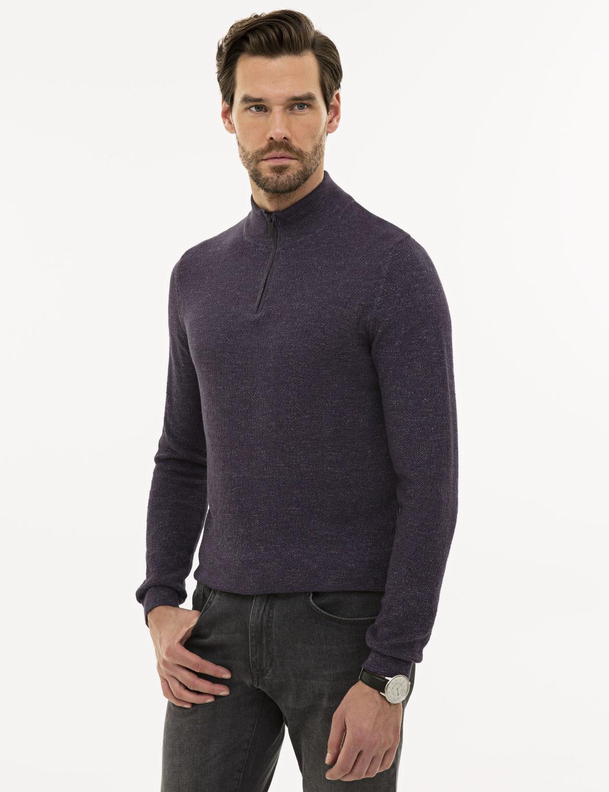 Mor Slim Fit Kazak - 50228389011