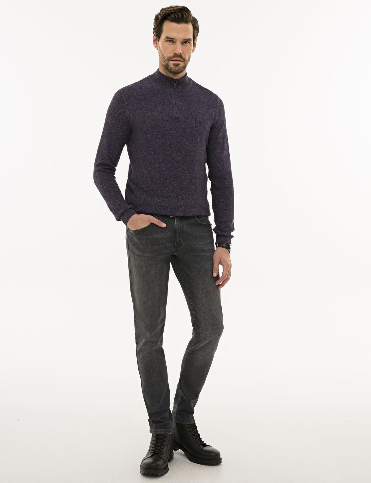 Mor Slim Fit Kazak - 50228389011