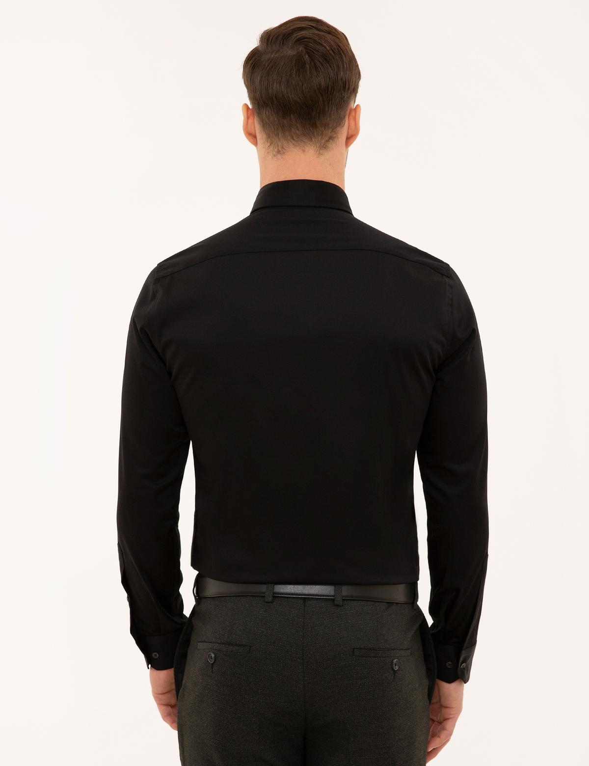 Siyah Ekstra Slim Fit Gömlek - 50229096038