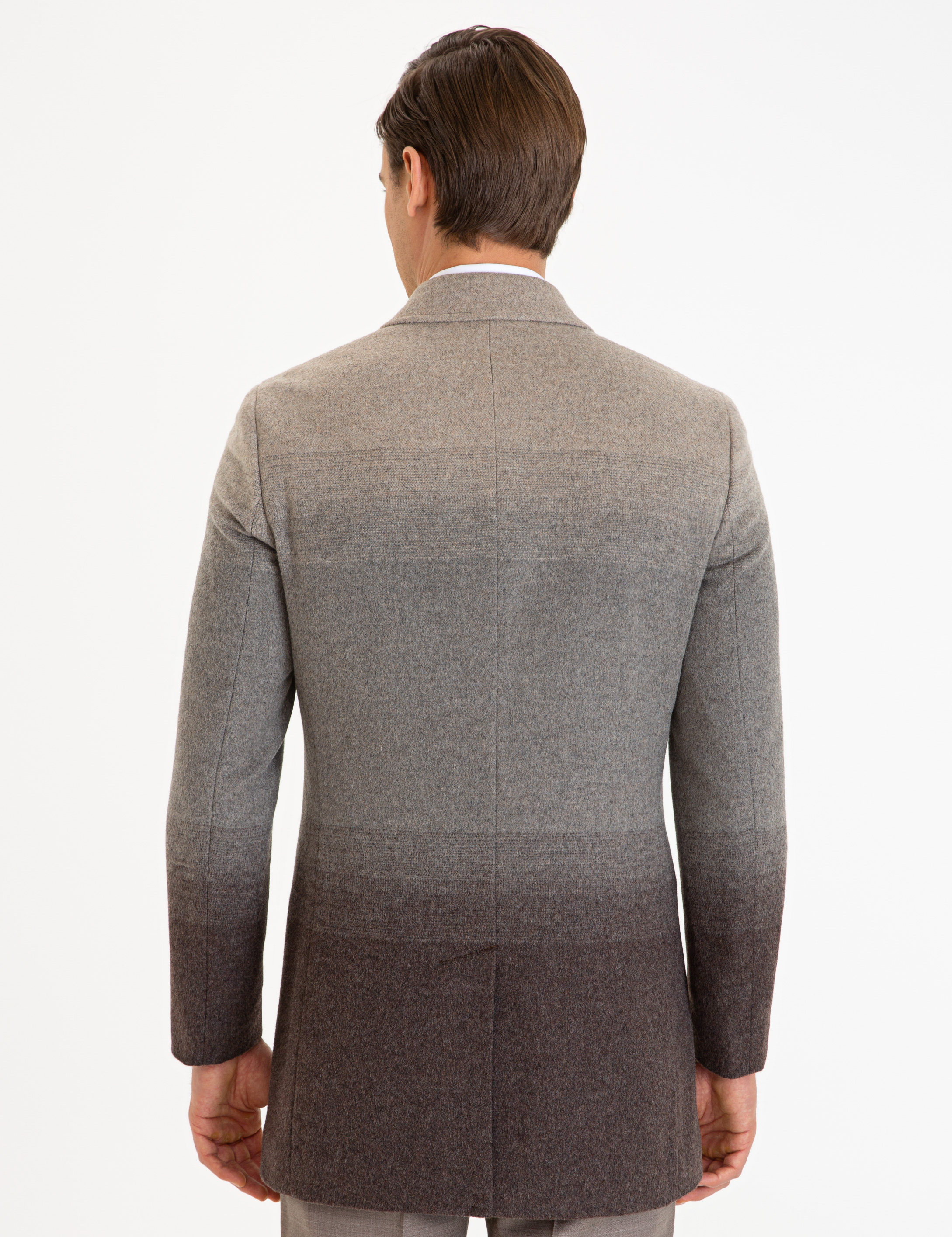 Açık Kahverengi Slim Fit Kaşe Kaban