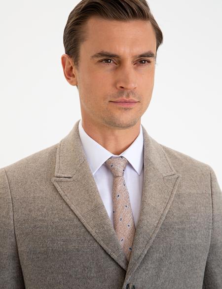 Açık Kahverengi Slim Fit Kaşe Kaban - 50230253023