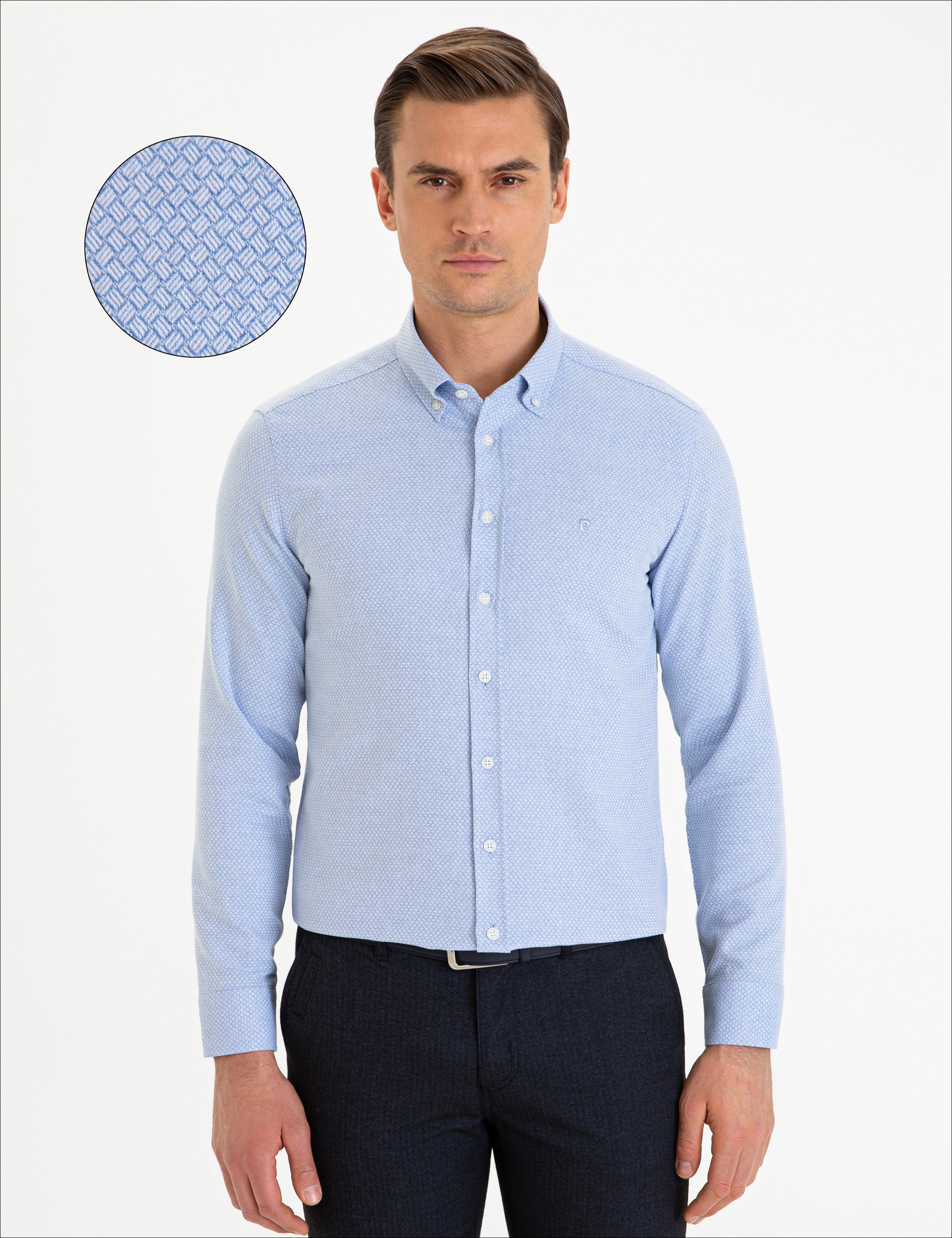 Açık Mavi Slim Fit Gömlek - Image 1