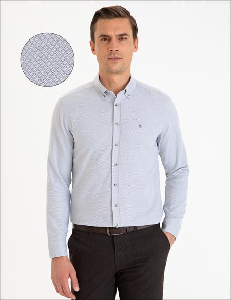 Gri Slim Fit Gömlek - 50233543034
