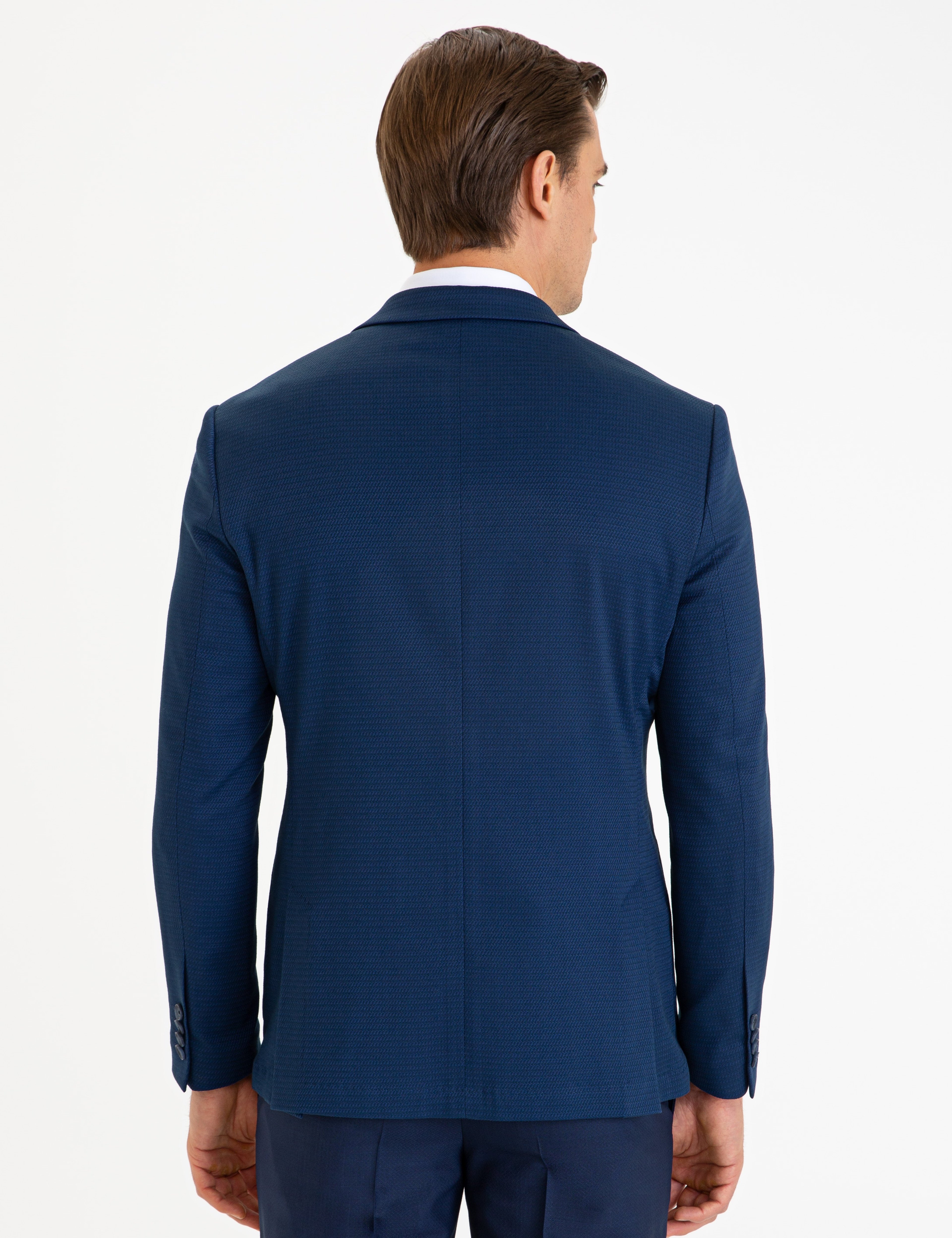 Lacivert Slim Fit Ceket - Image 4