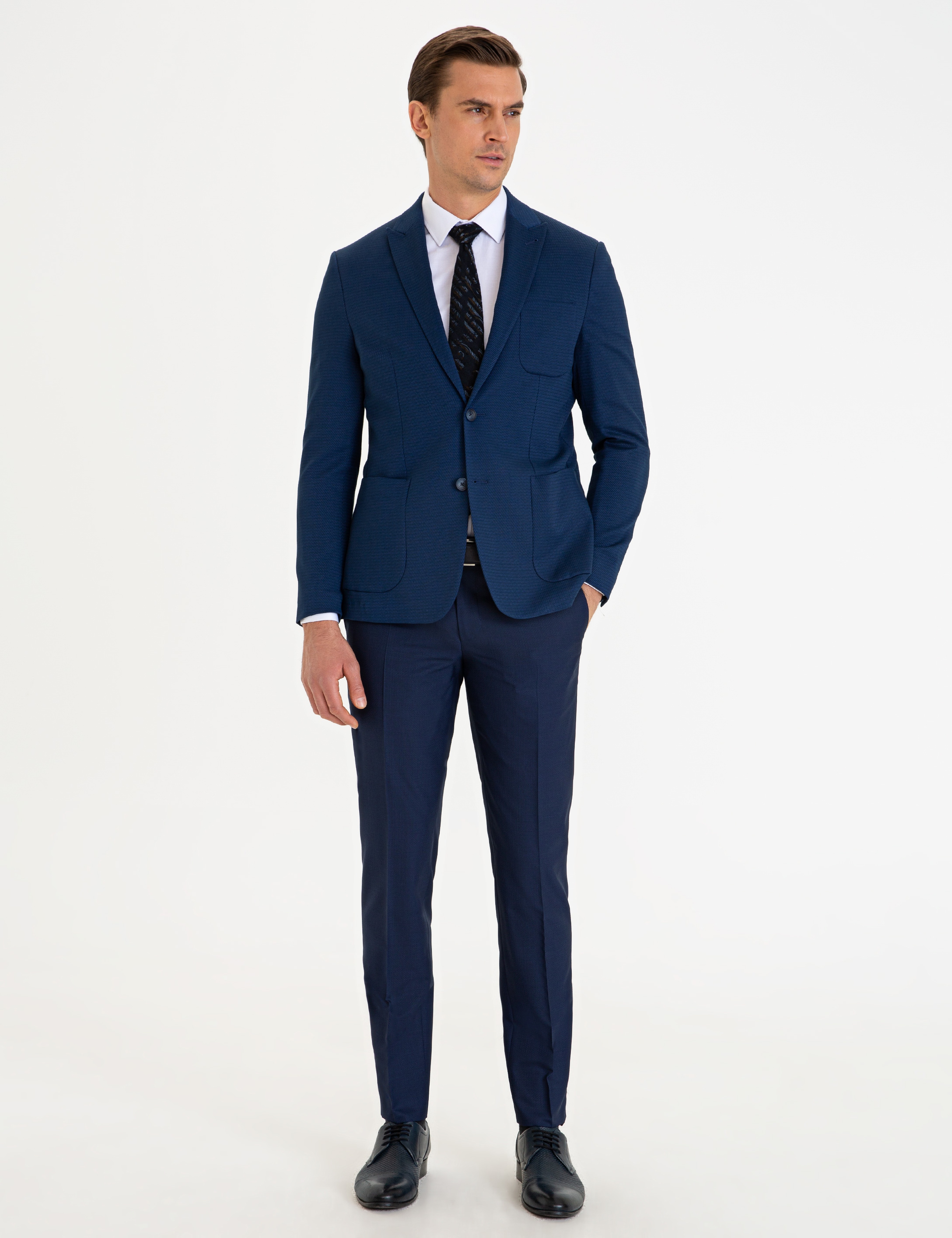 Lacivert Slim Fit Ceket - Image 5