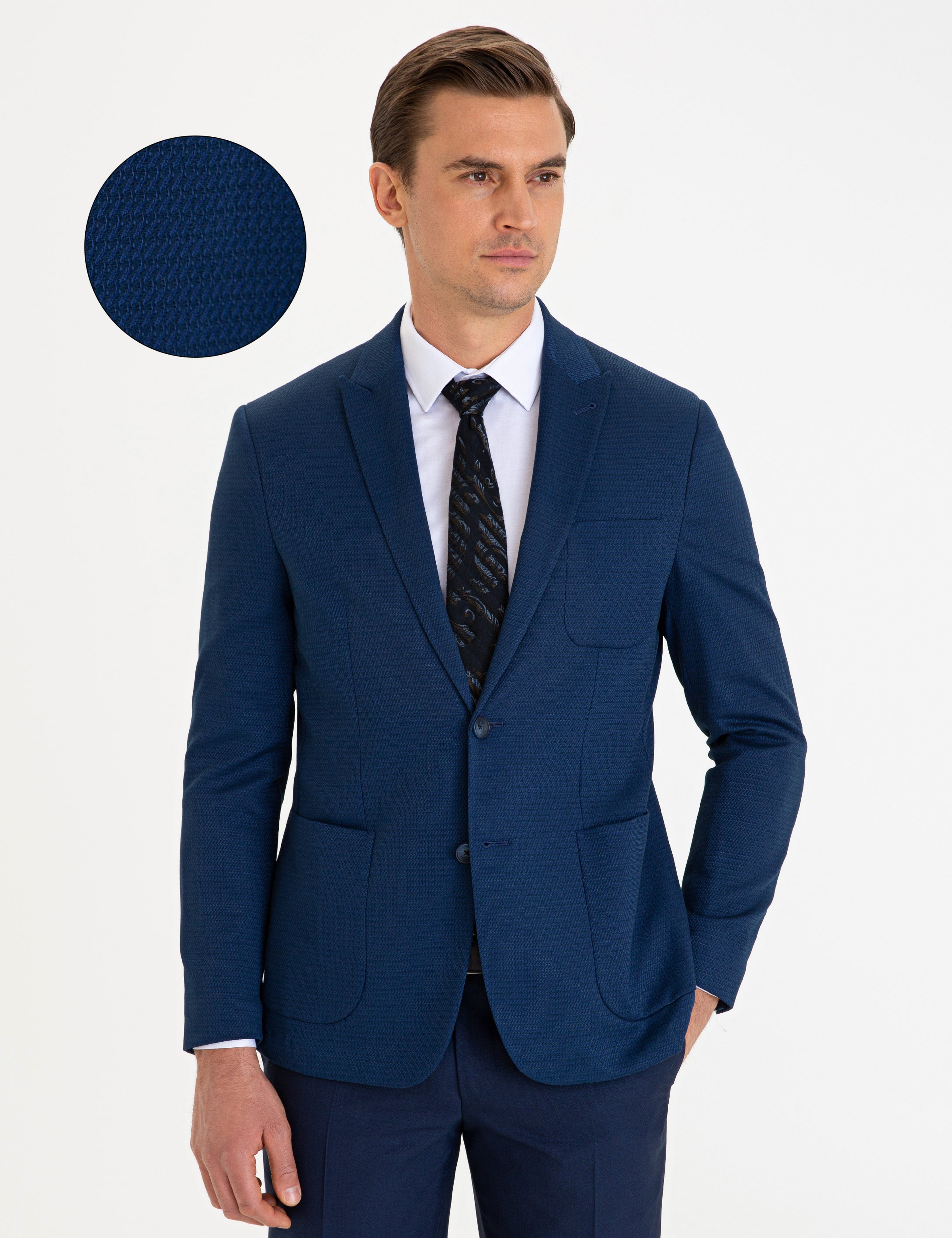 Lacivert Slim Fit Ceket - Image 1