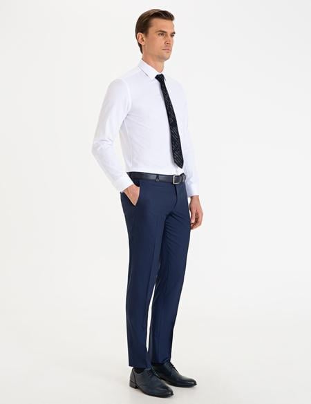 Açık Lacivert Ex. Slim Fit Kumaş Pantolon - 50205339016