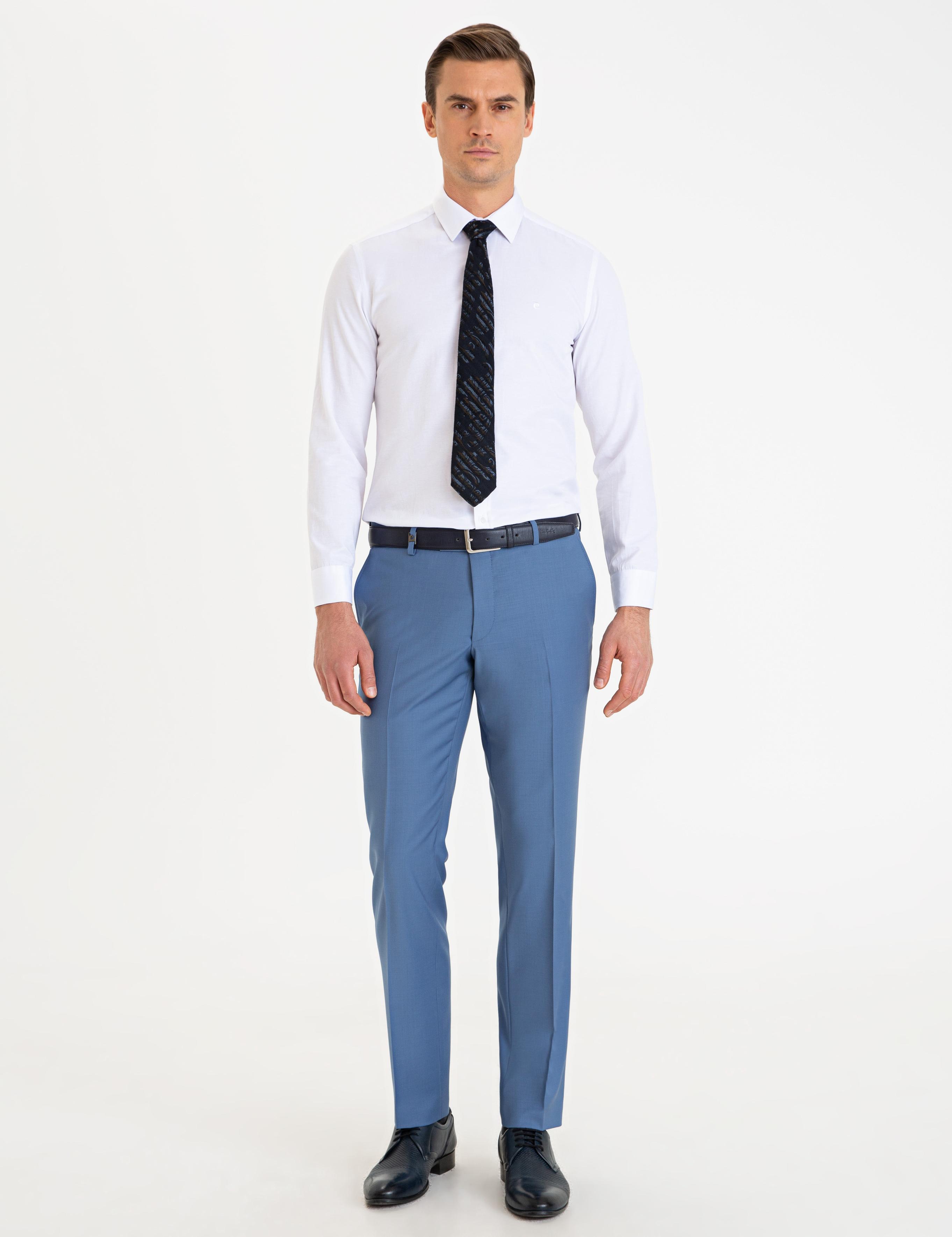 Koyu Mavi Slim Fit Kumaş Pantolon